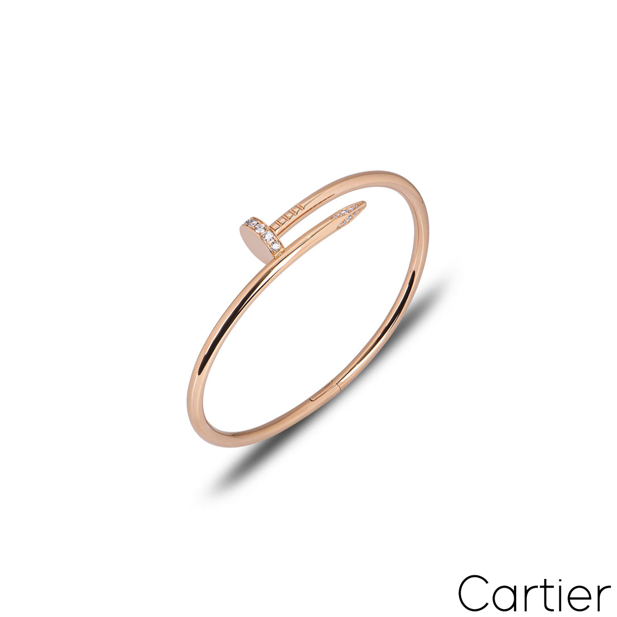 Cartier Rose Gold Diamond Juste Un Clou Bracelet Size 15 B6048515