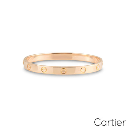 Cartier Rose Gold Plain Love Bracelet Size 15 B6035615