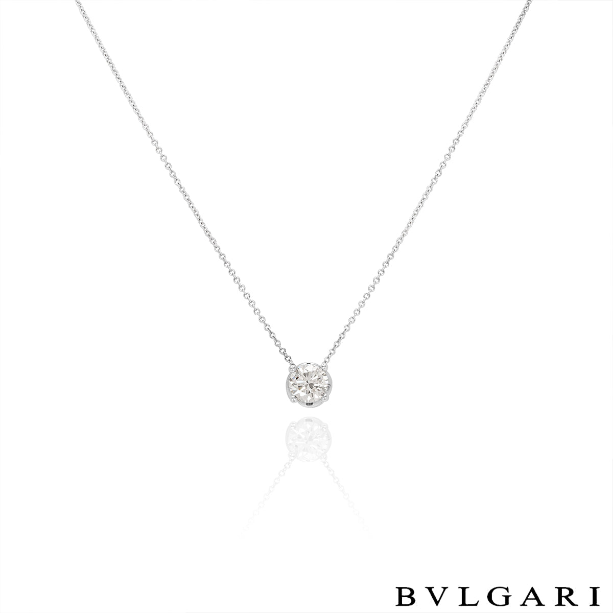 Bvlgari White Gold Diamond Corona Necklace 1.02CT H/if