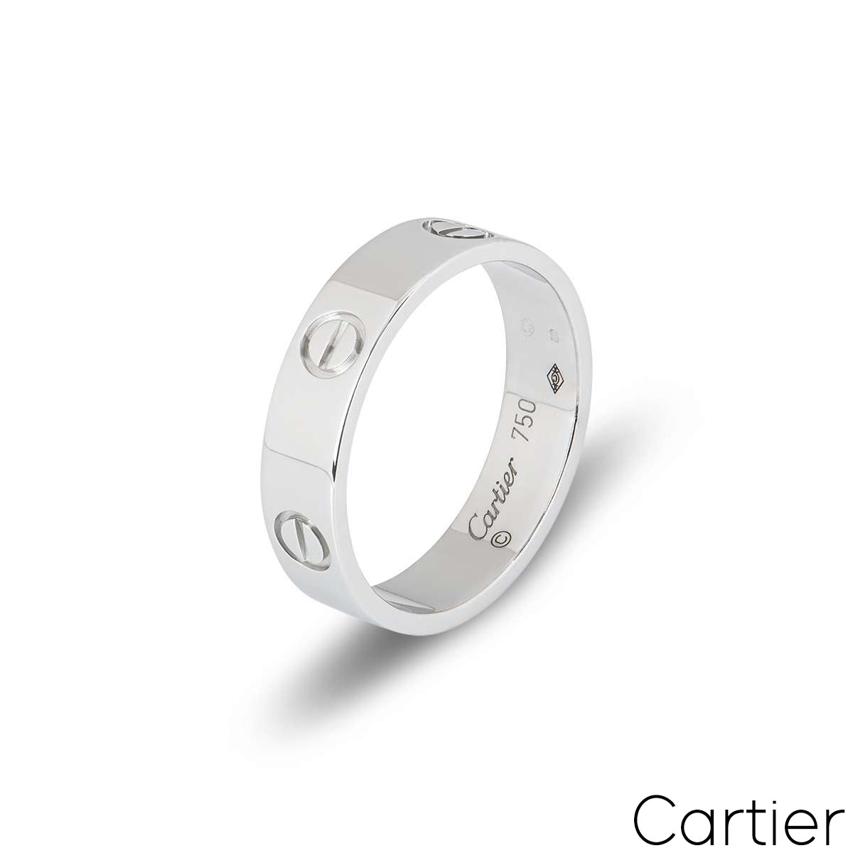 Cartier White Gold Plain Love Ring Size 56 B4084700