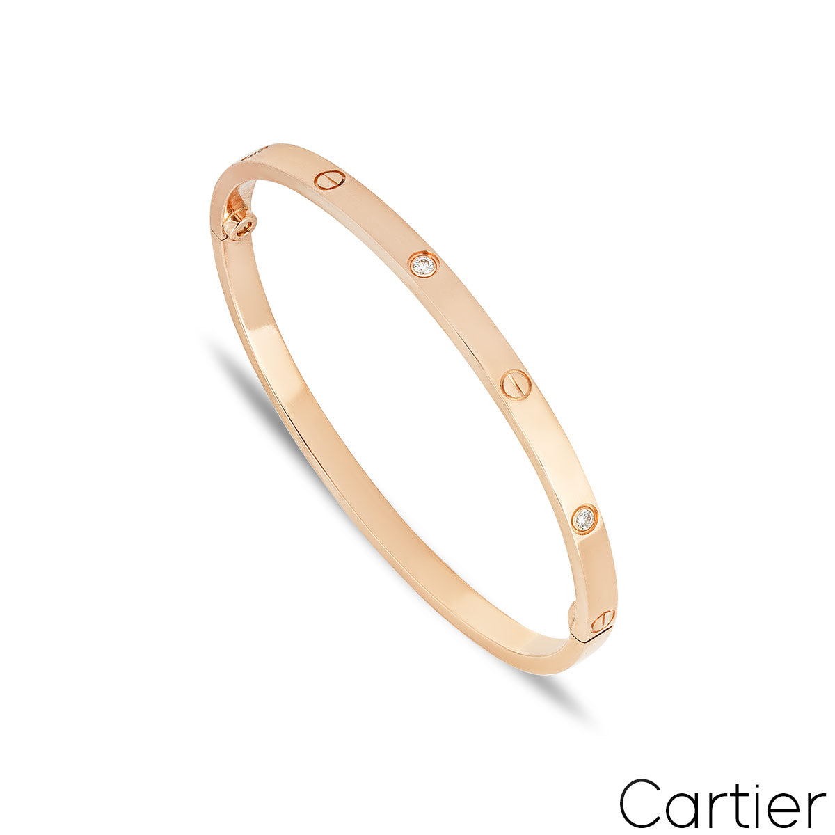 Cartier Rose Gold 6 Diamond Sm Love Bracelet Size 18 B6047618