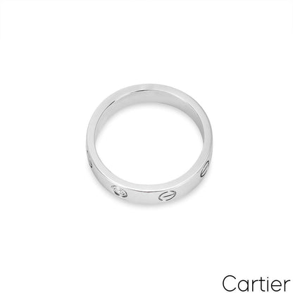 Cartier White Gold Diamond Love Wedding Band Size 48 B4050500