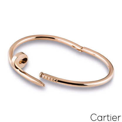 Cartier Rose Gold Plain Juste Un Clou Bracelet Size 15 B6048115