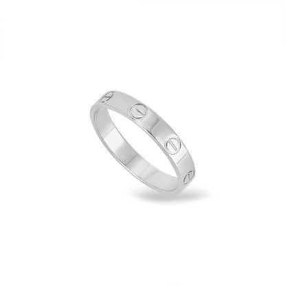 Cartier White Gold Plain Love Wedding Band Size 52 B4085100