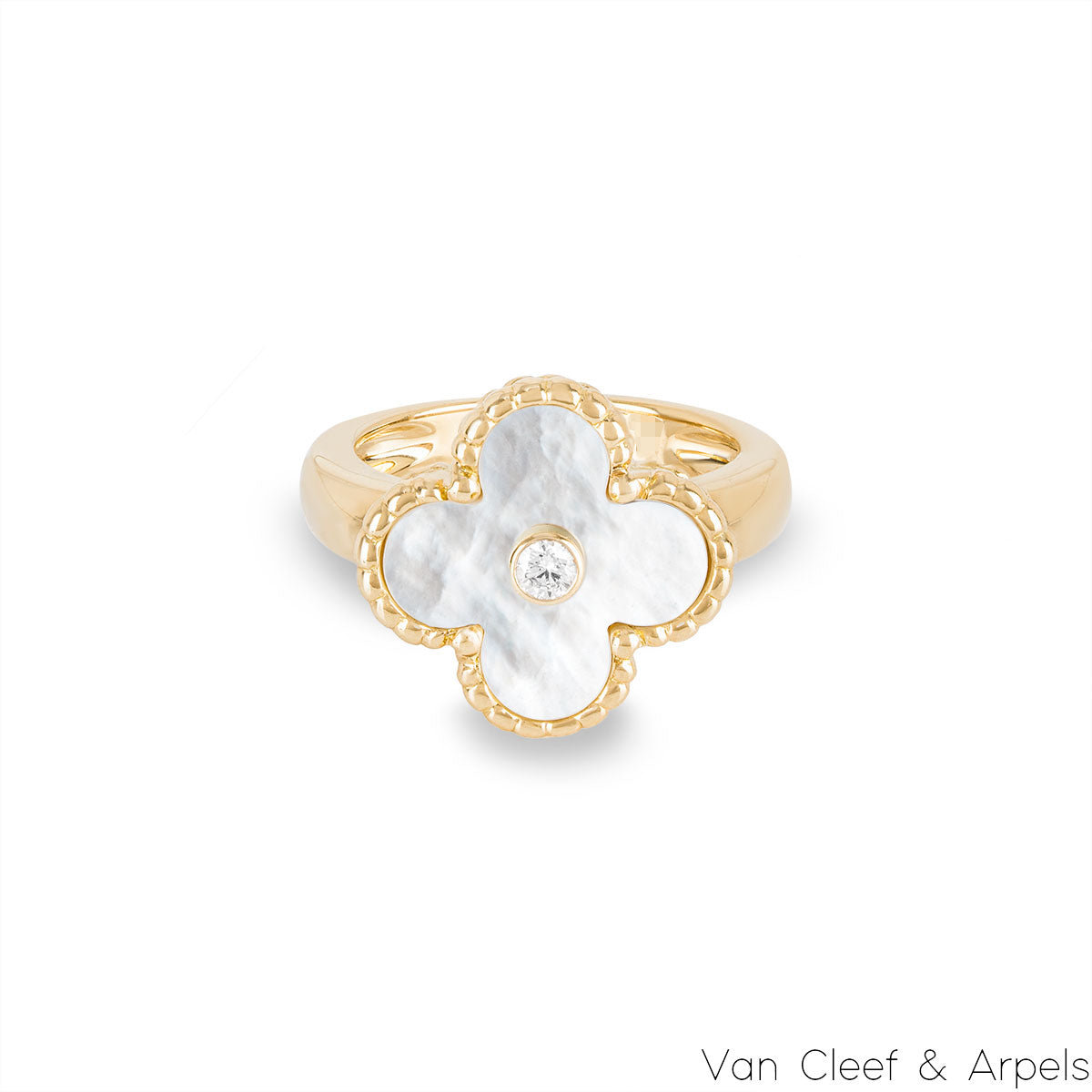 Van Cleef & Arpels Yellow Gold Mother Of Pearl Vintage Alhambra Ring VCARA41100