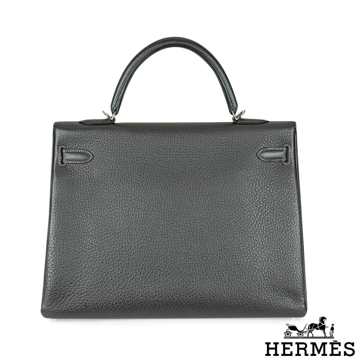 Hermès Kelly II Retourne 35CM Graphite Veau Taurillon Clemence Phw