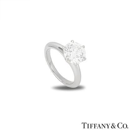 Tiffany & Co. Platinum Round Brilliant Cut Diamond Setting Ring 2.13CT H/VVS1 Xxx