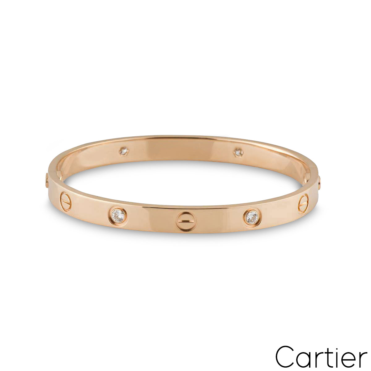 Cartier Love Bracelet Rose Gold Half Diamond Size 16 B6036016