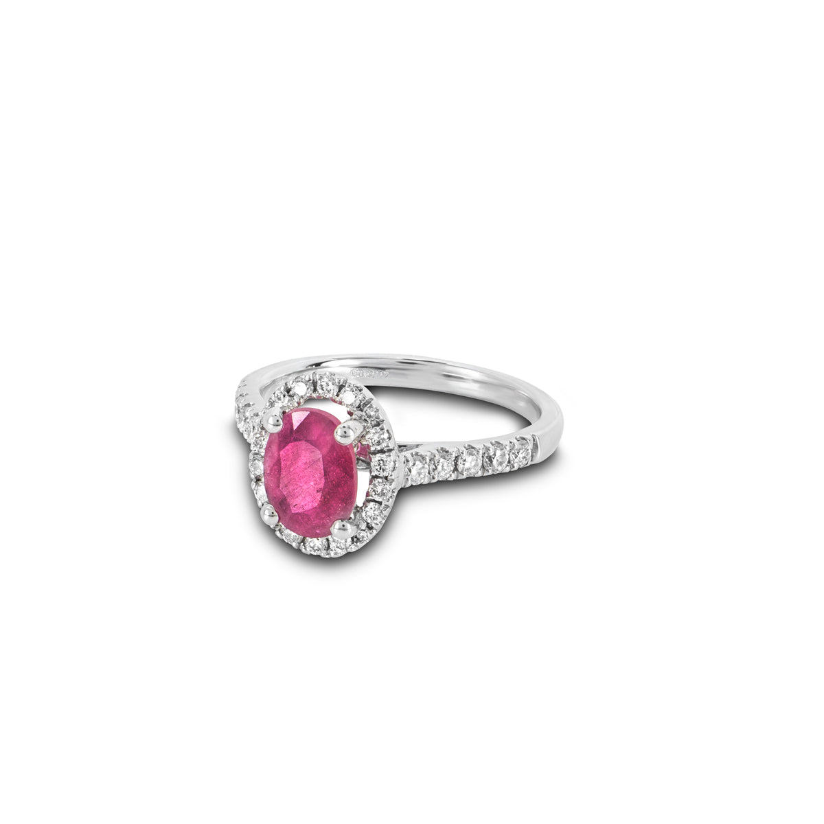 White Gold Ruby & Diamond Ring 1.28CT