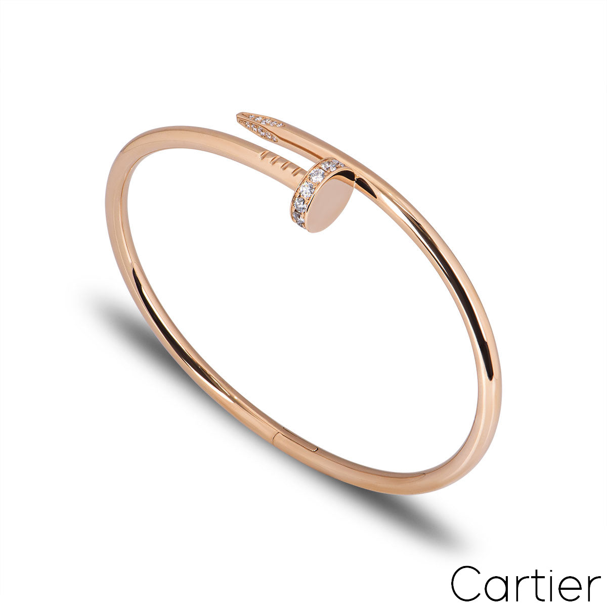 Cartier Rose Gold Diamond Juste Un Clou Bracelet Size 17 B6048517