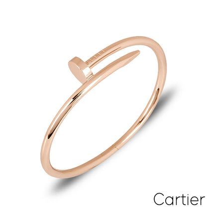 Cartier Rose Gold Plain Juste Un Clou Bracelet Size 19 B6048119