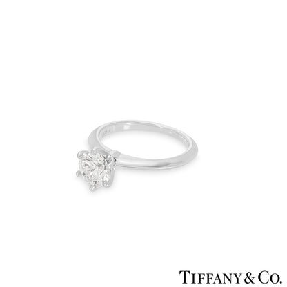 Tiffany & Co. Platinum Round Brilliant Cut Diamond Setting Ring 1.08CT I/VS1 Xxx