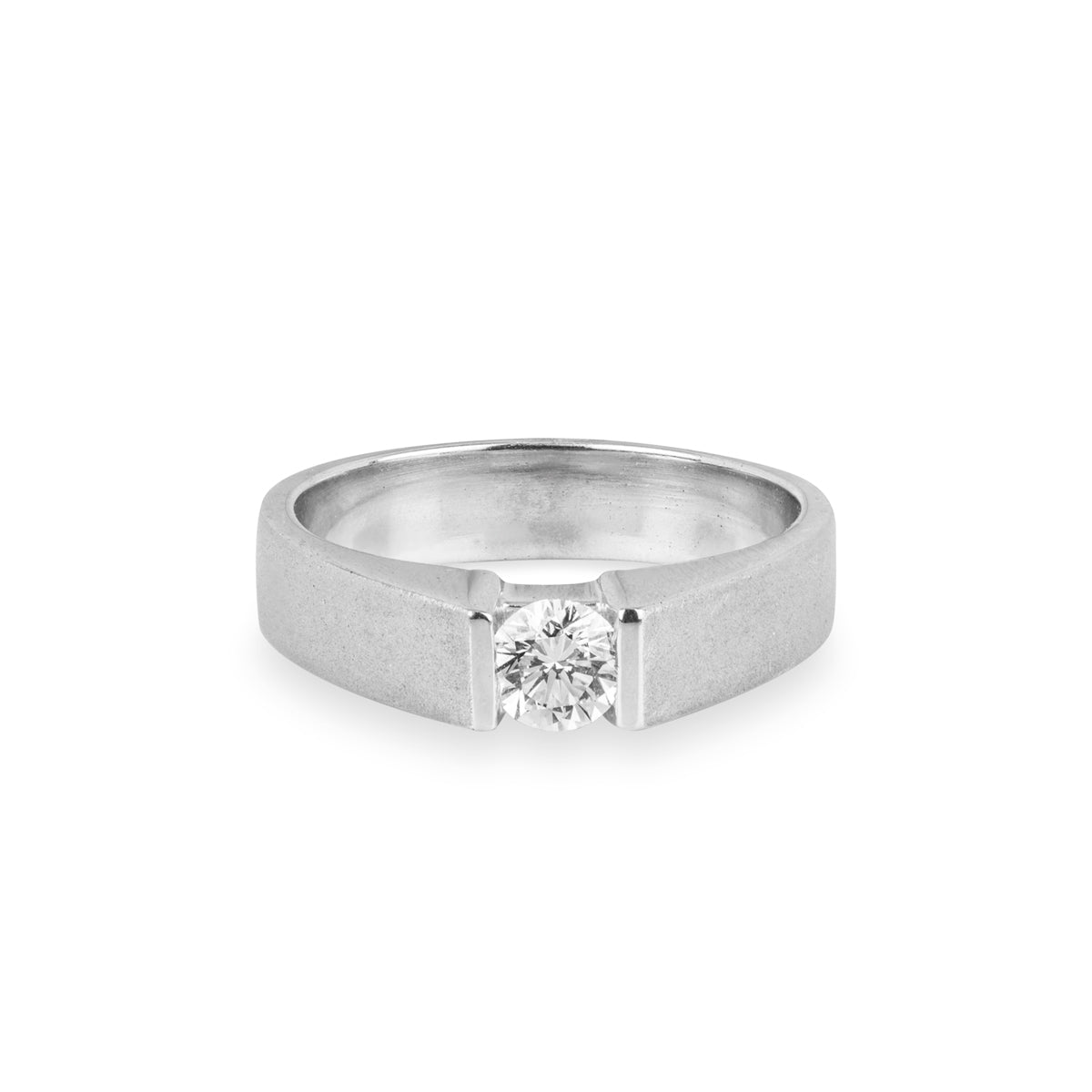 White Gold Round Brilliant Cut Diamond Ring 0.47CT H/SI1