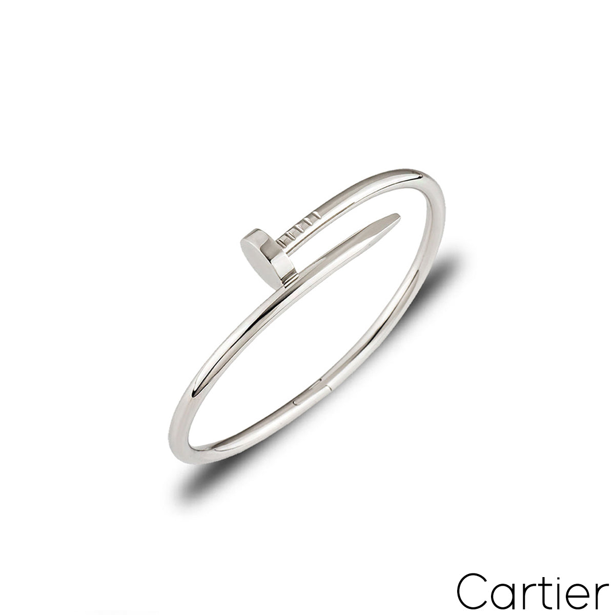 Cartier White Gold Plain Juste Un Clou Bracelet Size 16 B6048316