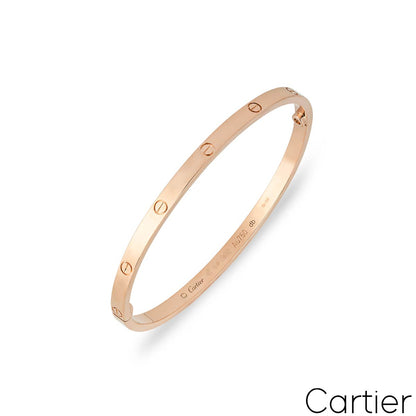 Cartier Rose Gold Plain Love Bracelet Sm Size 16 B6047316