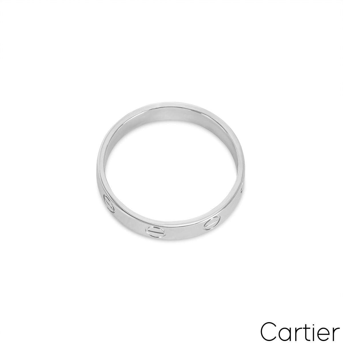 Cartier White Gold Plain Love Wedding Band Size 55 B4085100