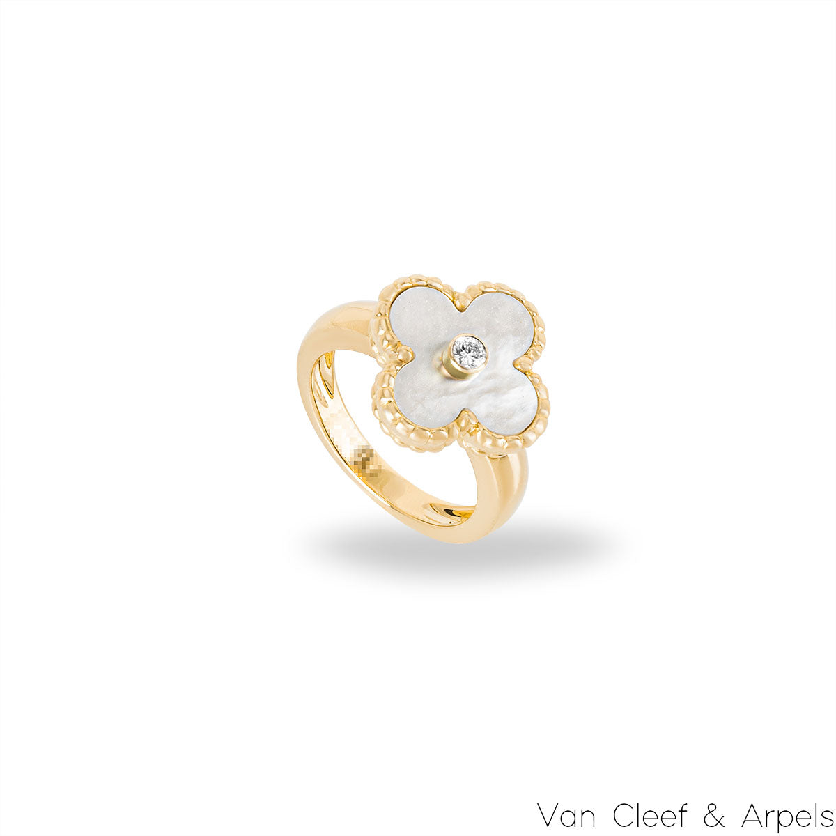 Van Cleef & Arpels Yellow Gold Mother Of Pearl Vintage Alhambra Ring VCARA41100