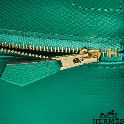 Hermès Kelly Sellier 25CM Vert Verone Veau Epsom Ghw