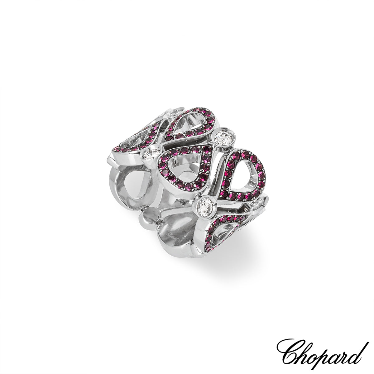 Chopard White Gold Ruby & Diamond Pushkin Ring 82/3935-0