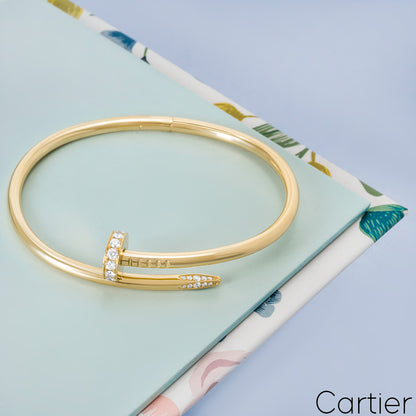 Cartier Yellow Gold Diamond Juste Un Clou Bracelet Size 16 B6048616