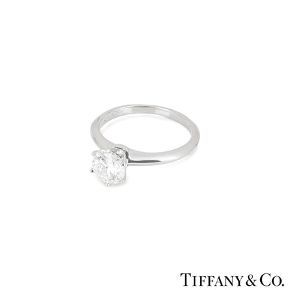 Tiffany & Co. Platinum Round Brilliant Cut Diamond Setting Ring 1.07CT E/VVS2