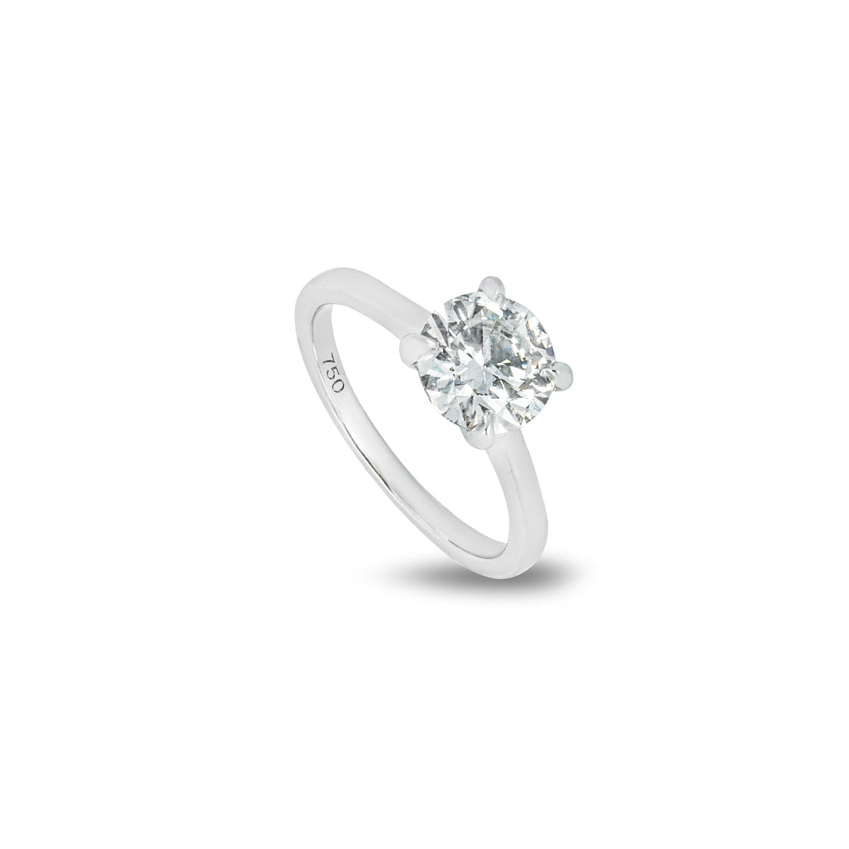 White Gold Round Brilliant Cut Lab Grown Diamond Ring 1.71CT G/VS1 Xxx