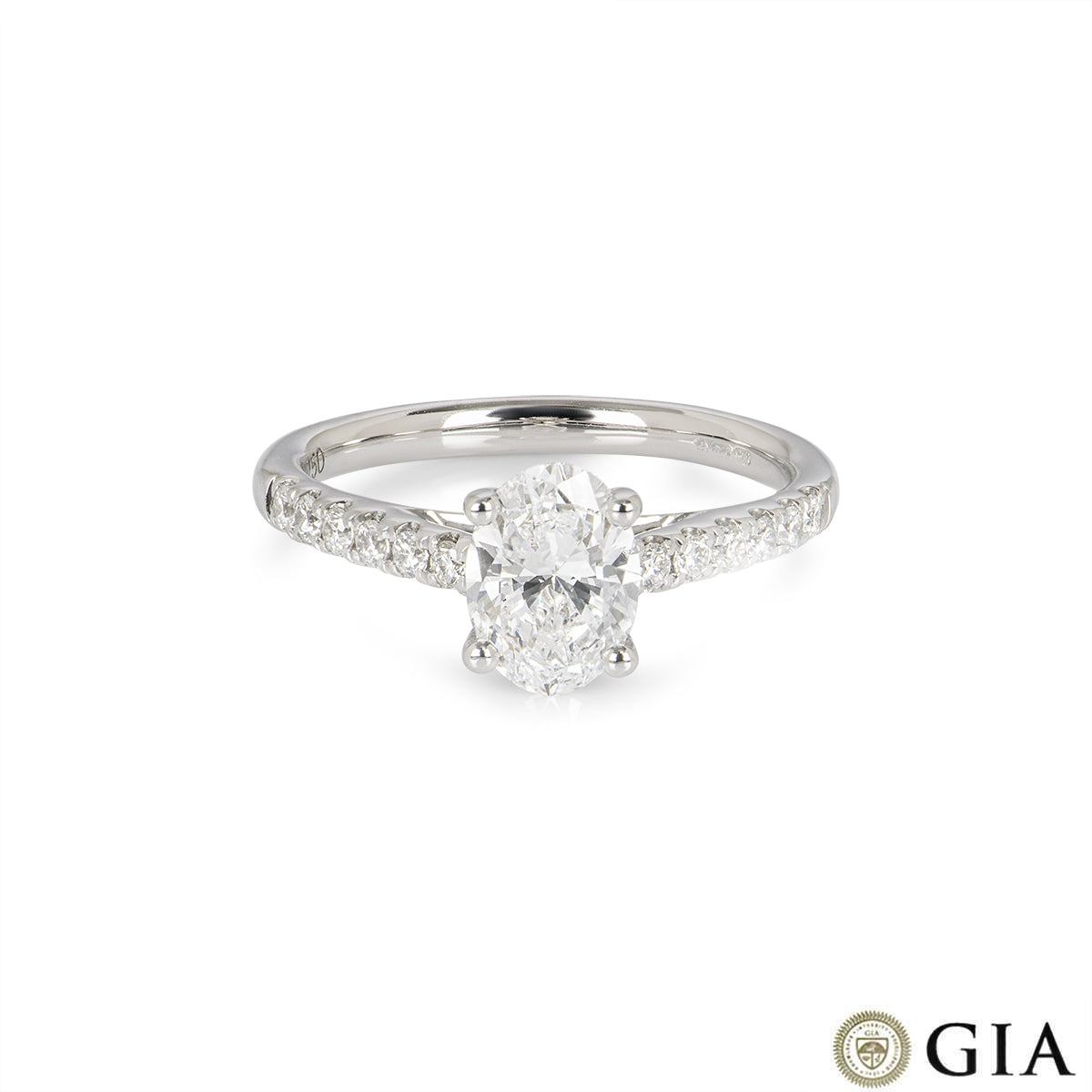 White Gold Oval Cut Diamond Ring 1.00CT D/SI1