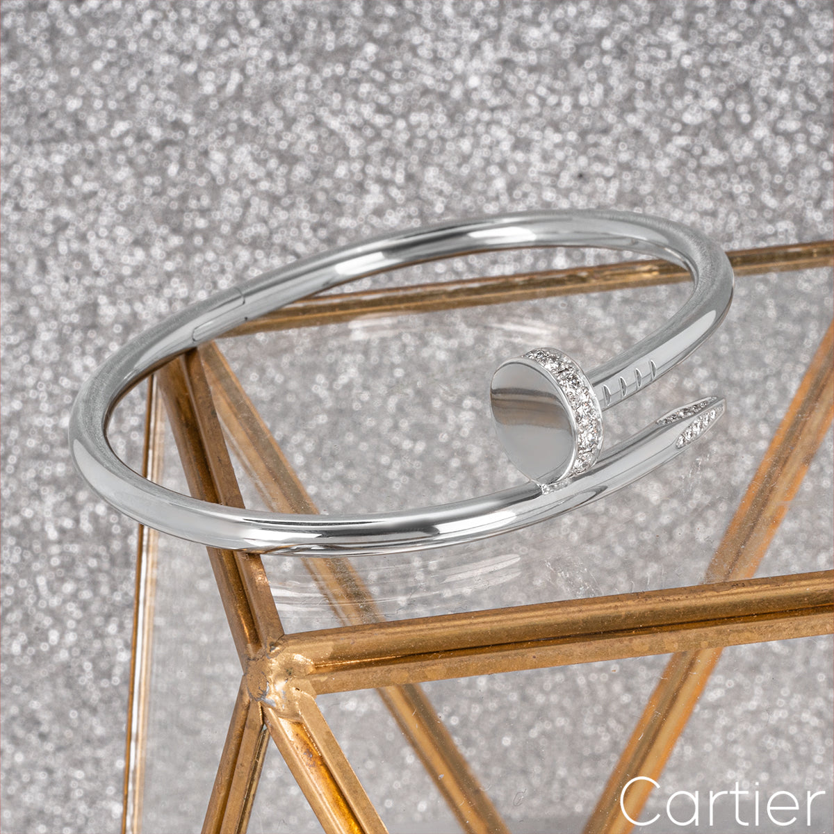 Cartier White Gold Diamond Juste Un Clou Bracelet Size 19 B6048719