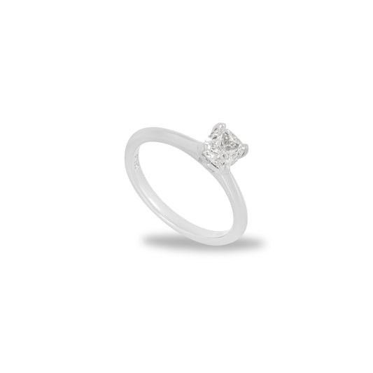 Platinum Cushion Cut Diamond Ring 0.81CT H/VVS1