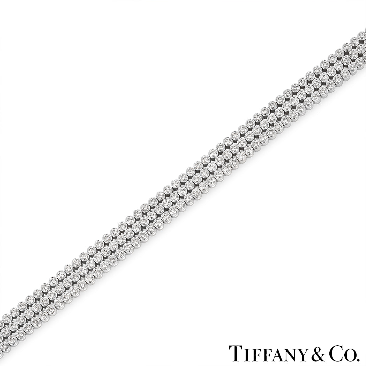 Tiffany & Co. Platinum Diamond Jazz Three-Row Bracelet