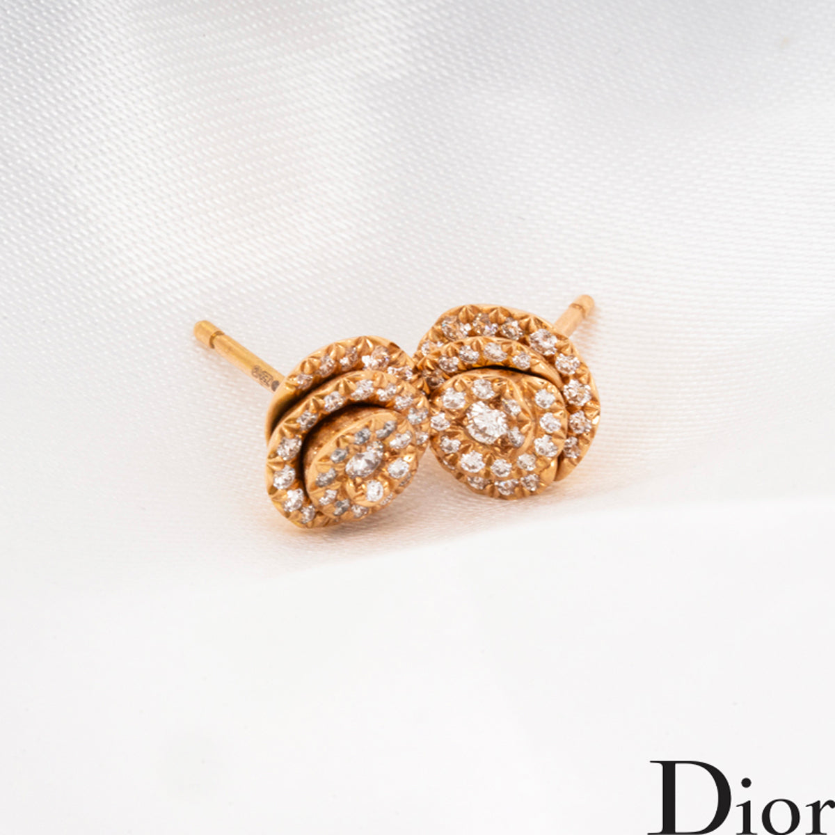 Dior Pink Gold Small Rose Dior Couture Diamond Earrings JRC095008