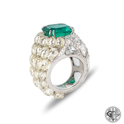 White Gold Colombian Emerald & Diamond Ring 15.60CT