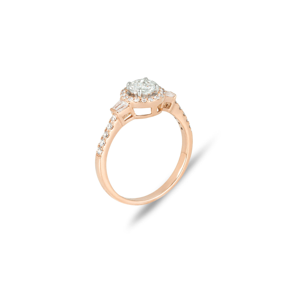 Rose Gold Diamond Cluster Ring 0.54CT