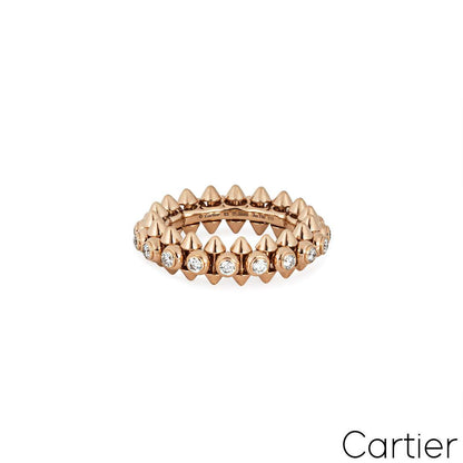 Cartier Rose Gold Diamond Clash De Cartier Ring Size 53 N4765400