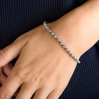 White Gold Diamond Tennis Bracelet 0.90CT Tdw