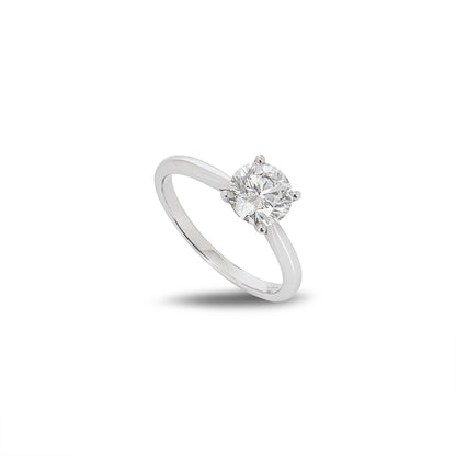 White Gold Round Brilliant Cut Diamond Ring 1.15CT F/VS1 Xxx