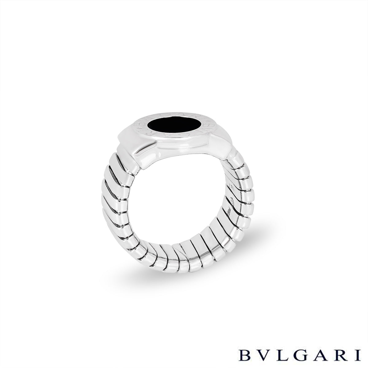 Bvlgari Bvlgari White Gold Onyx Tubogas Ring