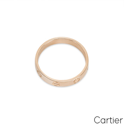 Cartier Rose Gold Plain Love Wedding Band Size 52 B4085200