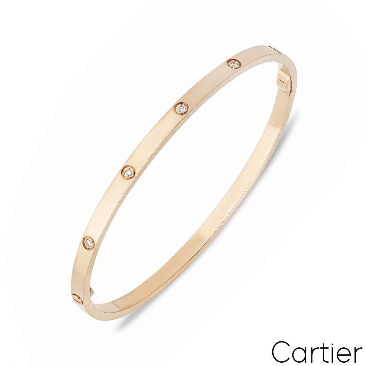 Cartier Rose Gold Full Diamond Love Bracelet Sm Size 20 B6047920