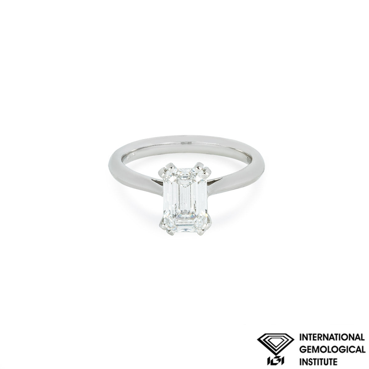 Platinum Emerald Cut Lab Grown Diamond Ring 1.79CT F/VS2