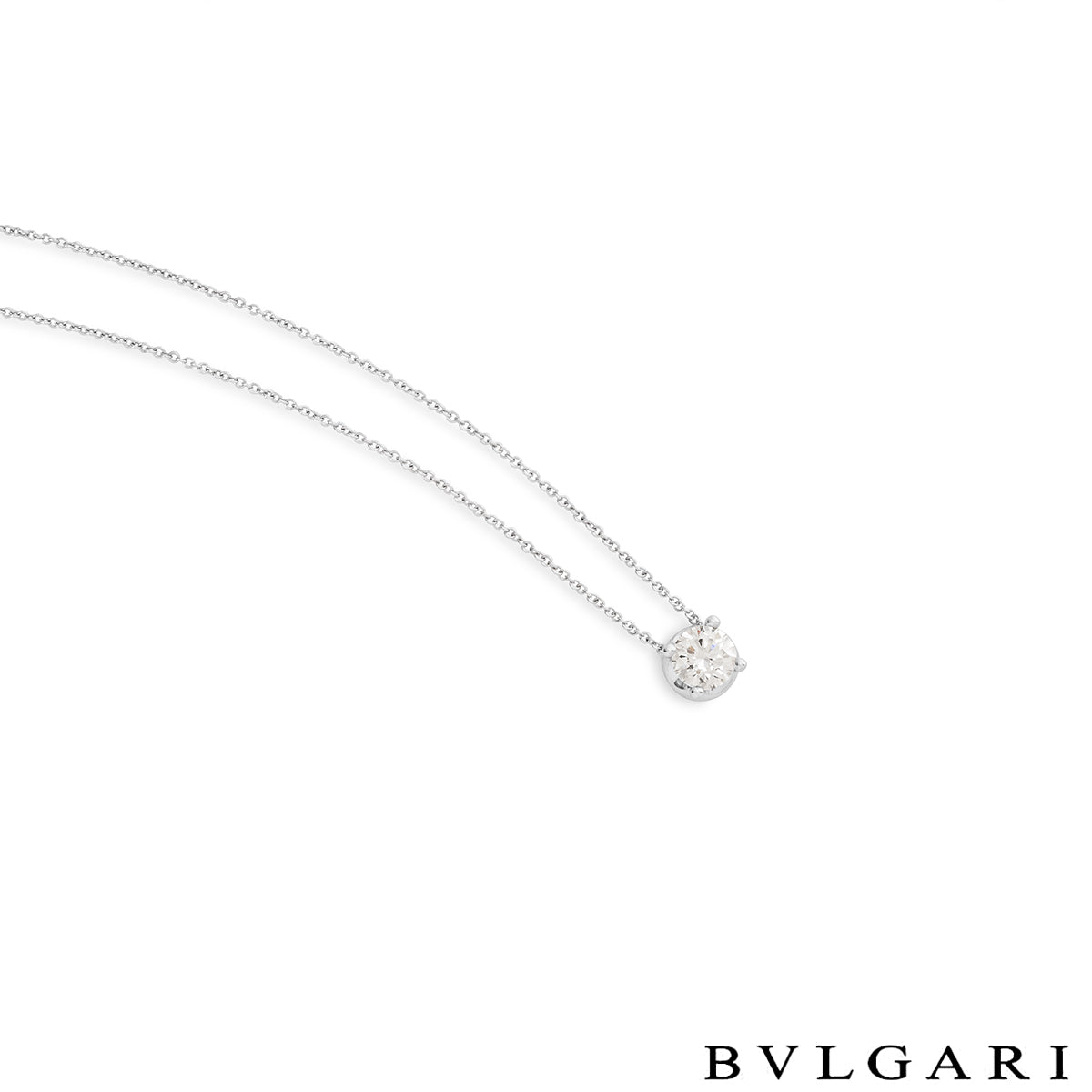 Bvlgari White Gold Diamond Corona Necklace 1.02CT H/if