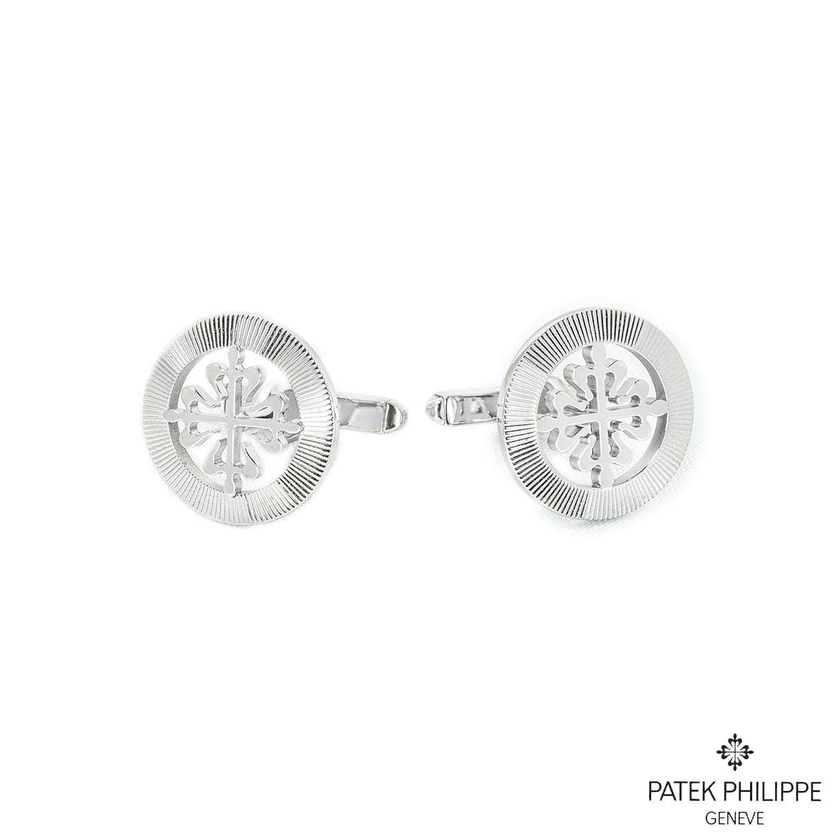 Patek Philippe White Gold Calatrava Cross Cufflinks 205.9089G-001