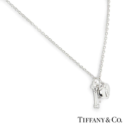 Tiffany & Co. Platinum Diamond Lock & Key Pendant