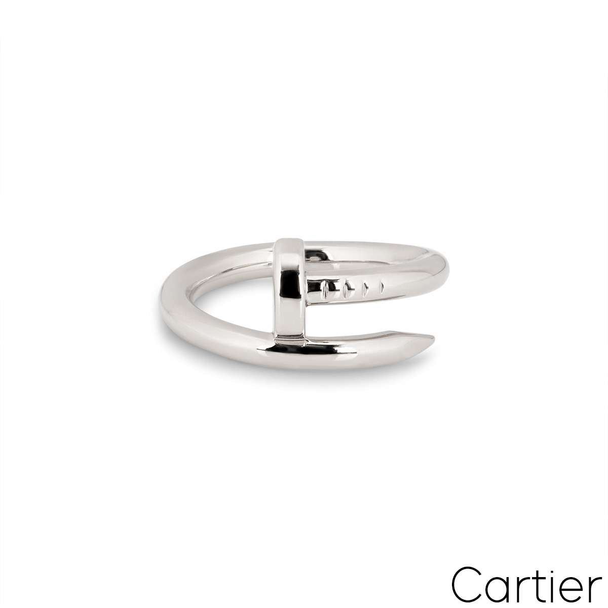 Cartier White Gold Plain Juste Un Clou Ring Size 56 B4099200