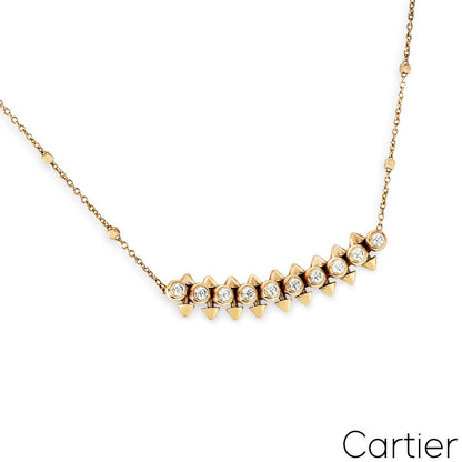 Cartier Rose Gold ClashhDeeCartierrDiamonddNecklaceeN7424312