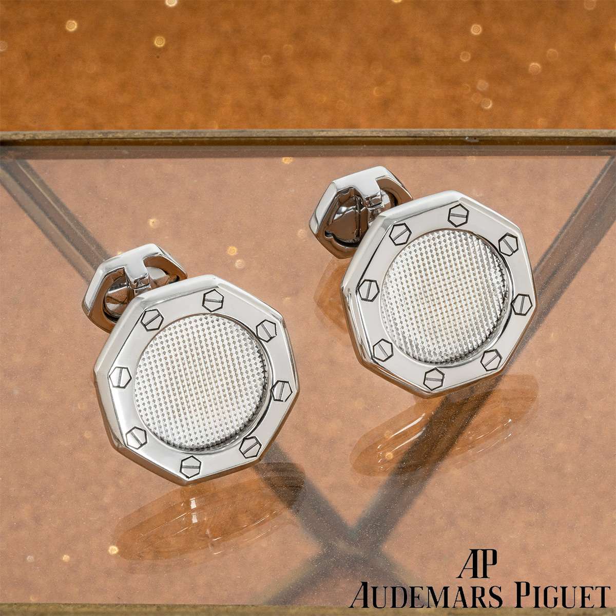 Audemars Piguet White Gold Royal Oak Cufflinks