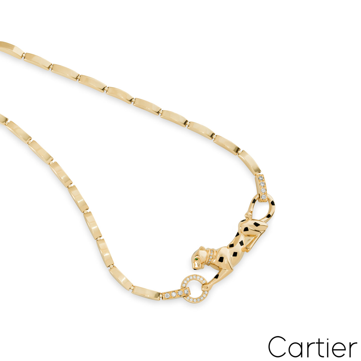 Cartier Yellow Gold Diamond Panthère De Cartier Necklace N7059200