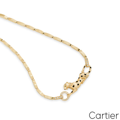 Cartier Yellow Gold Diamond Panthère De Cartier Necklace N7059200