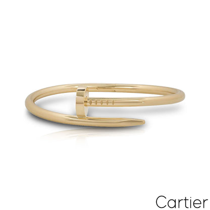 Cartier Yellow Gold Plain Juste Un Clou Bracelet Size 17 B6048217