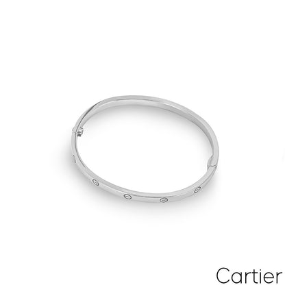 Cartier White Gold Plain Love Bracelet Sm Size 16 B6047416